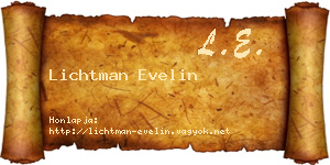 Lichtman Evelin névjegykártya